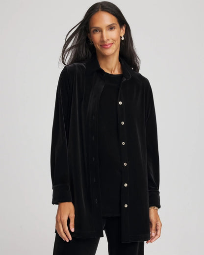 Chico's Travelers™ Velvet Button-Down Shirt