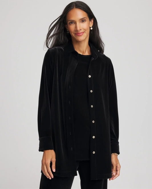Chico's Travelers™ Velvet Button-Down Shirt