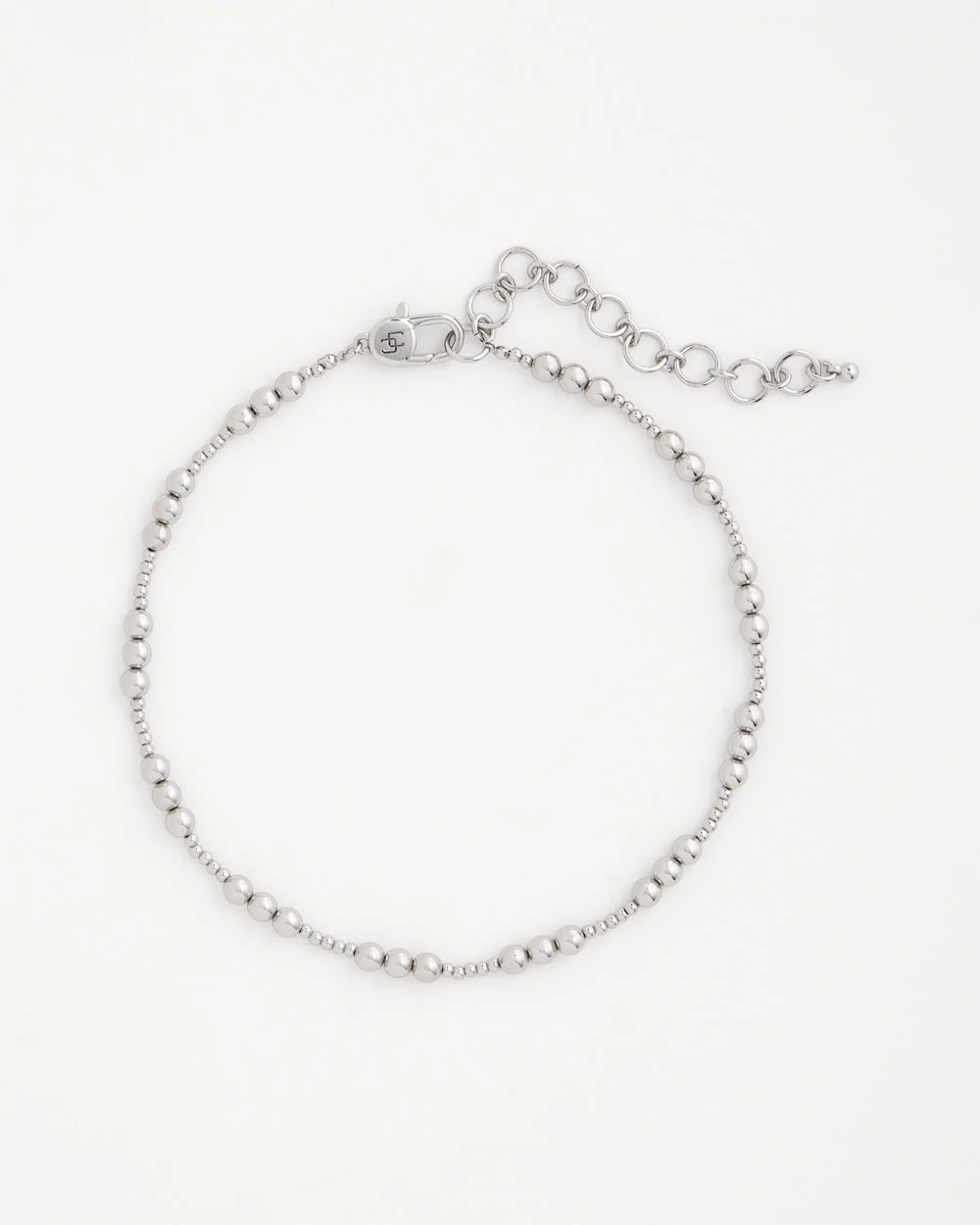 Chico's Silvertone Beaded Necklace