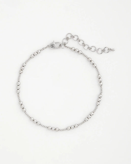 Chico's Silvertone Beaded Necklace