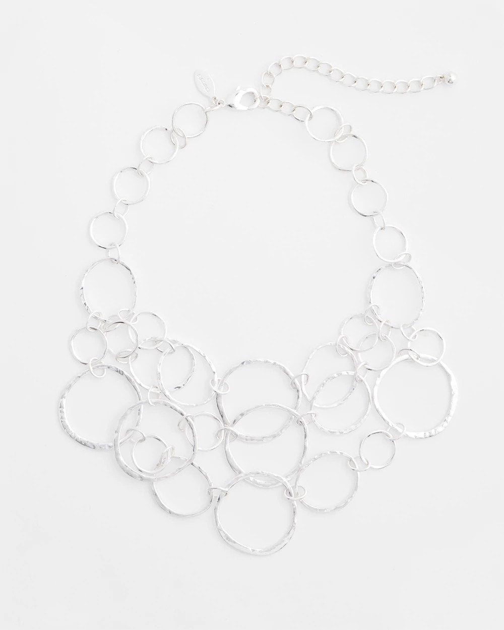 Chico's Short Silvertone Multi-Strand Link Necklace