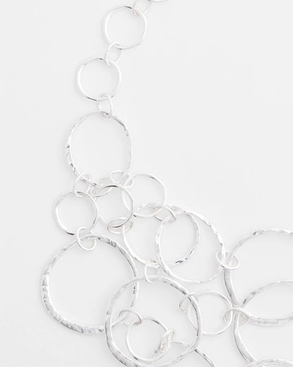 Chico's Short Silvertone Multi-Strand Link Necklace