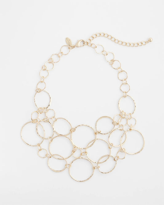 Chico's Short Goldtone Multi-Strand Link Necklace