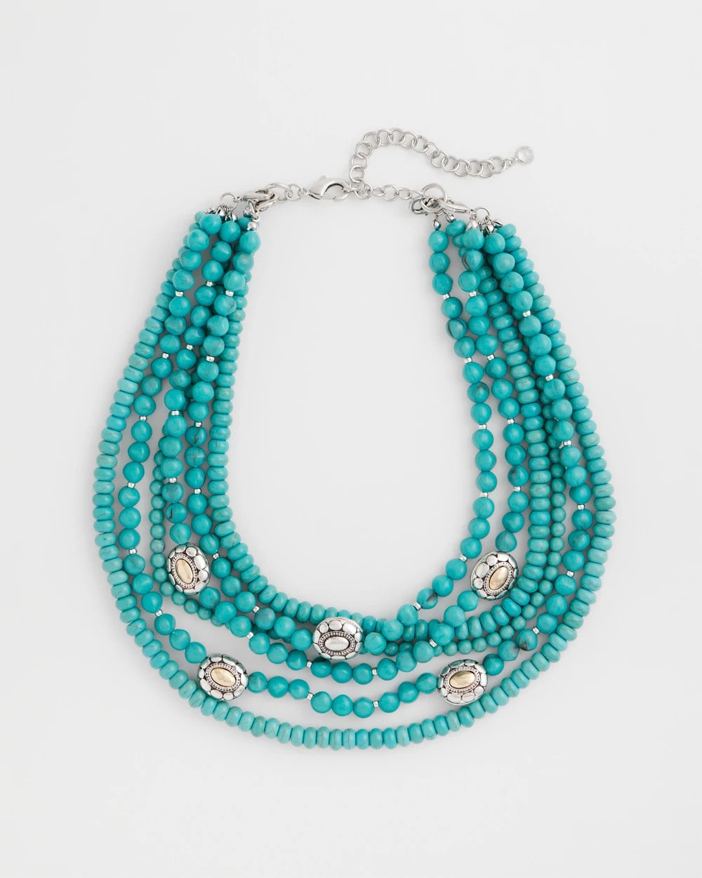Chico's Turquoise Multistrand Bib Necklace