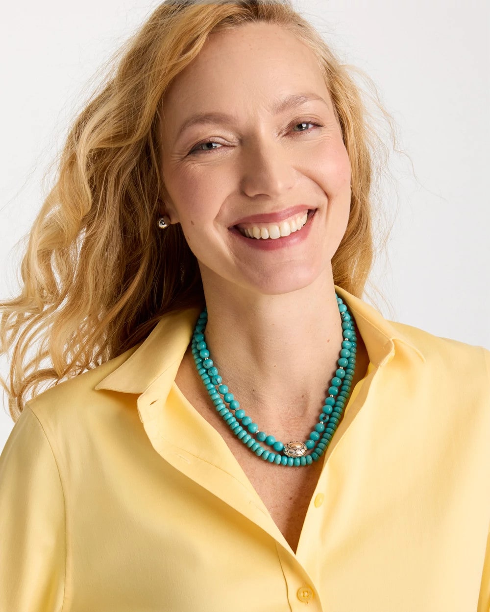 Chico's Turquoise Multistrand Bib Necklace