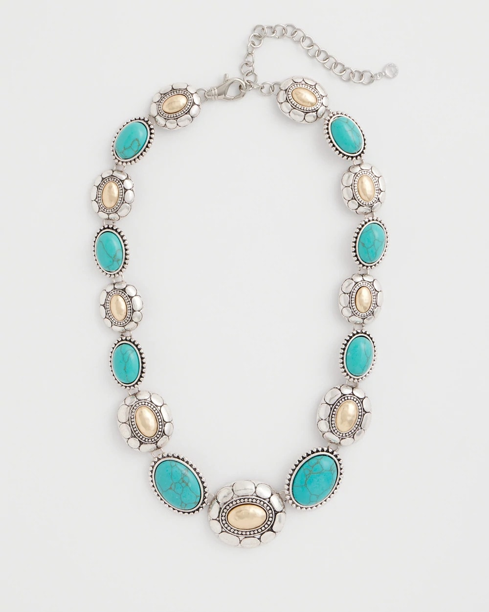 Chico's Turquoise Mixed Metal Collar Necklace