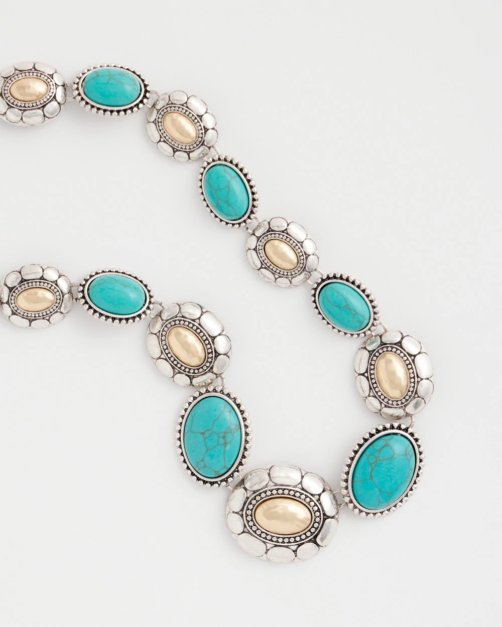 Chico's Turquoise Mixed Metal Collar Necklace