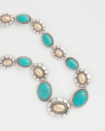 Chico's Turquoise Mixed Metal Collar Necklace