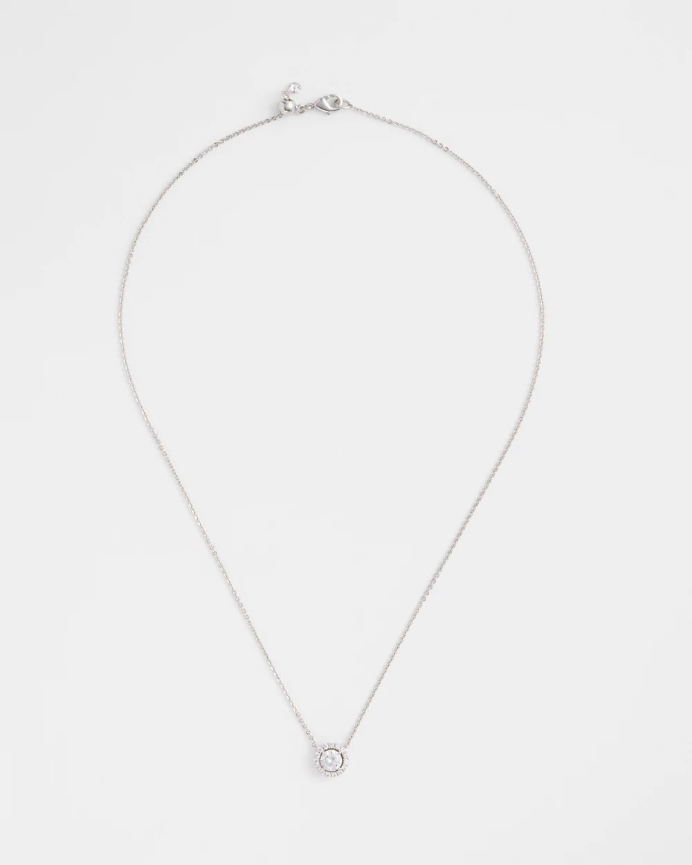 Chico's Silver Tone Drop Stone Necklace