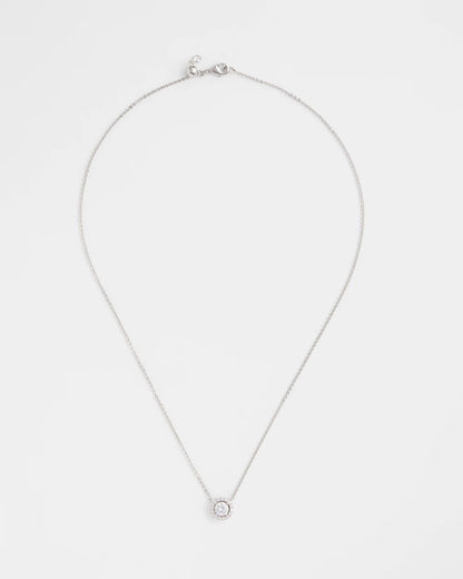 Chico's Silver Tone Drop Stone Necklace