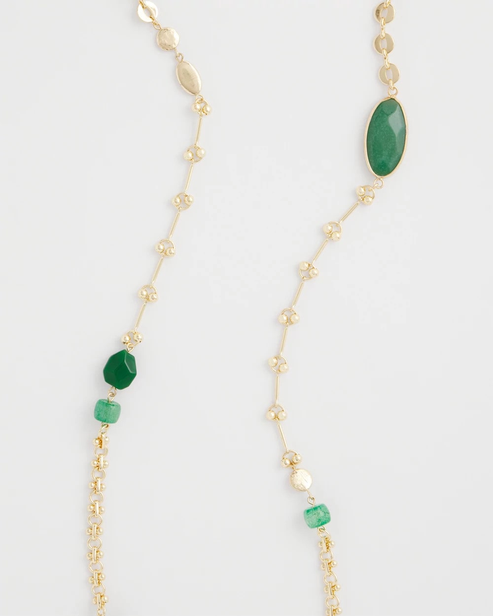 Chico's Green Accent Long Single Strand Necklace