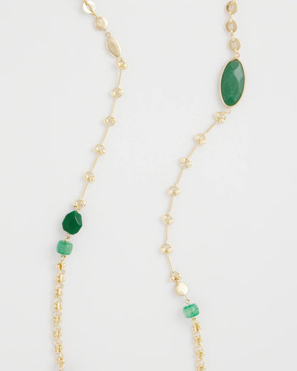 Chico's Green Accent Long Single Strand Necklace