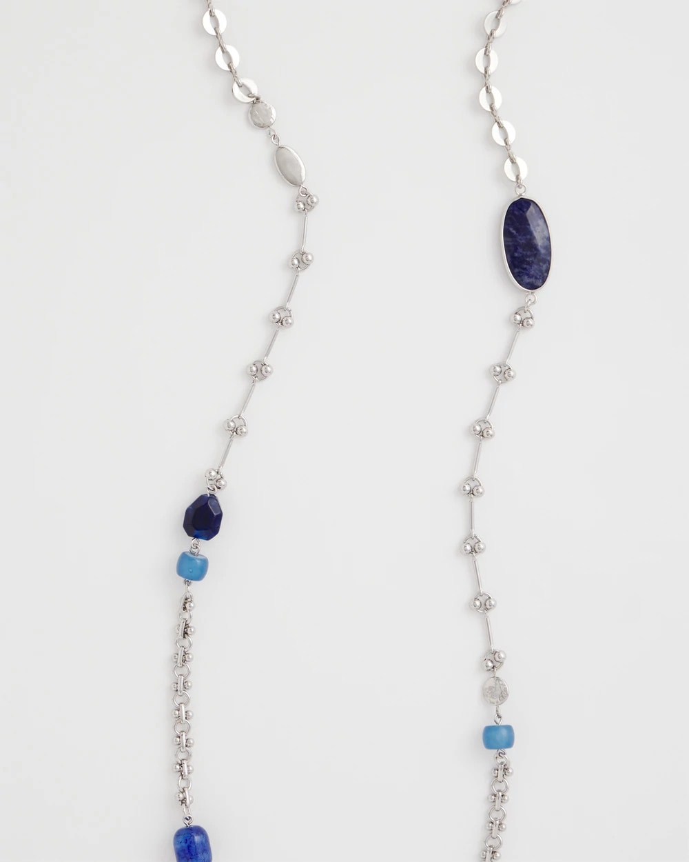 Chico's Blue Accent Long Single Strand Necklace