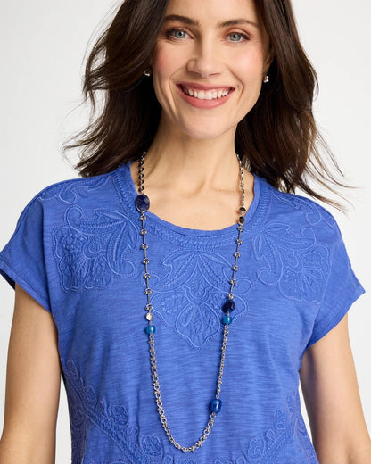 Chico's Blue Accent Long Single Strand Necklace