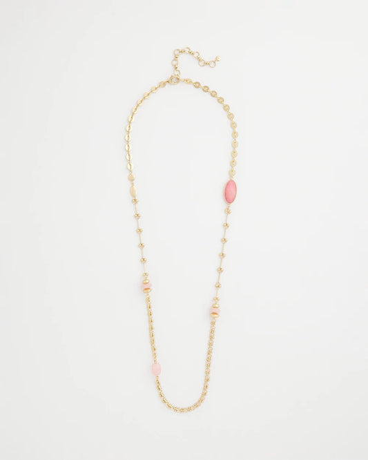 Chico's Pink Accent Long Single Strand Necklace