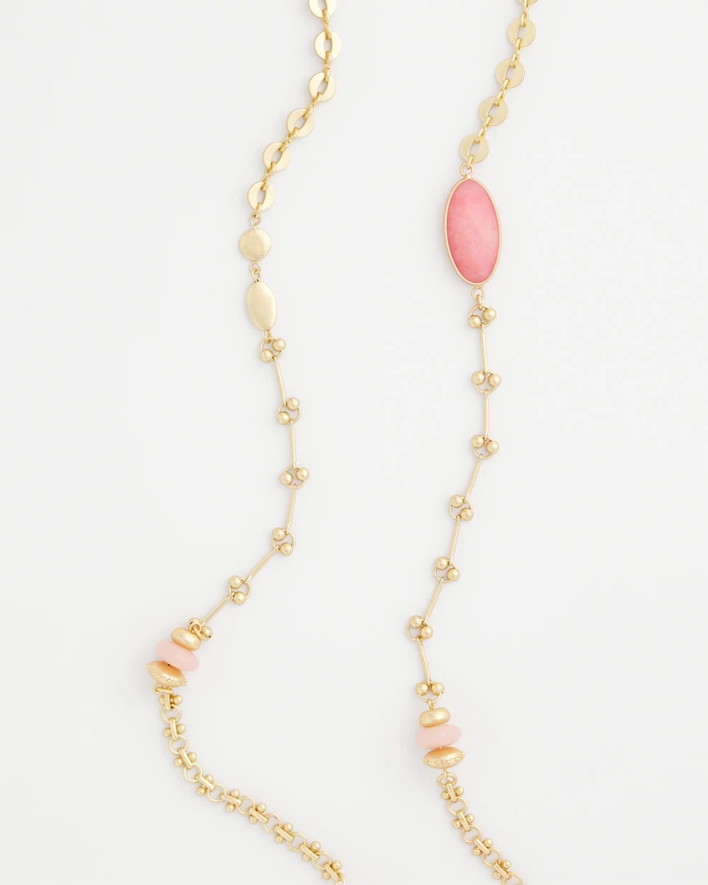 Chico's Pink Accent Long Single Strand Necklace