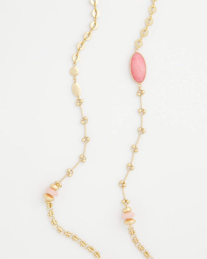 Chico's Pink Accent Long Single Strand Necklace