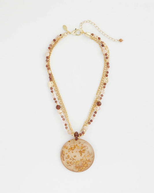 Chico's Gold Foil Pendant Necklace