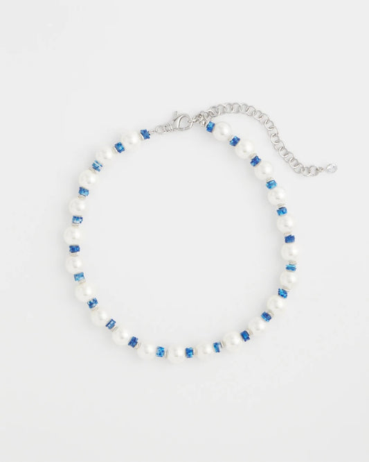 Chico's Short Pearl Blue Necklace