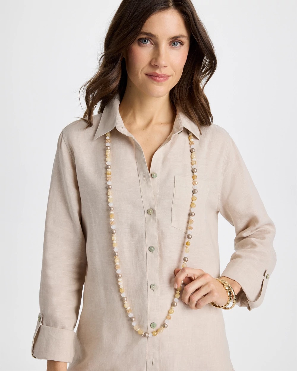 Chico's Neutral Long Layering Necklace