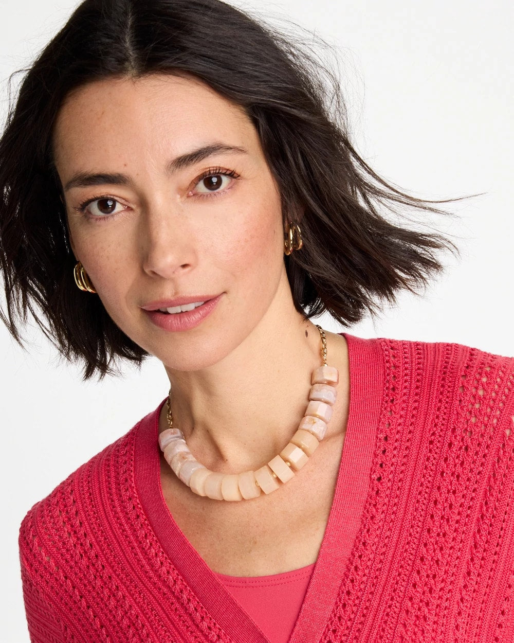 Chico's Chico's Originals Neutral Stone Bib Necklace