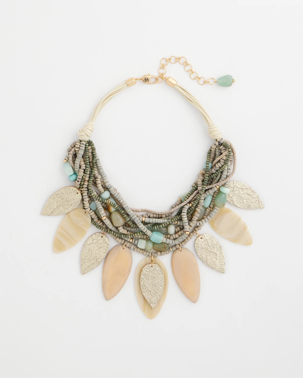 Chico's Multistrand Wood Petal Necklace