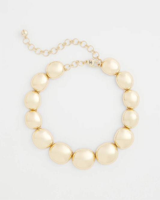 Chico's Gold Pebble Collar Necklace