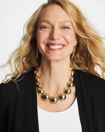 Chico's Gold Pebble Collar Necklace