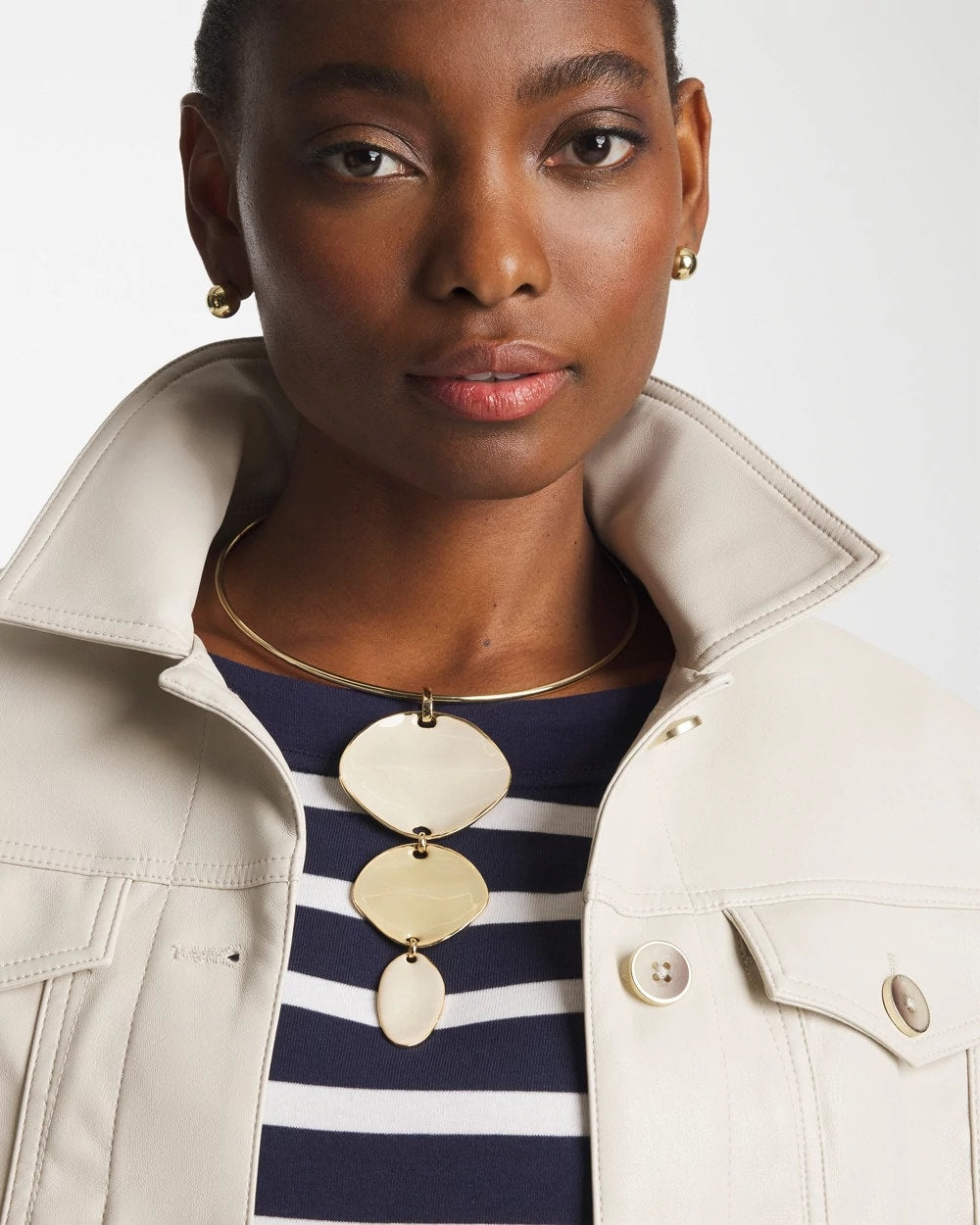 Chico's Linear Reversible Pendant Necklace