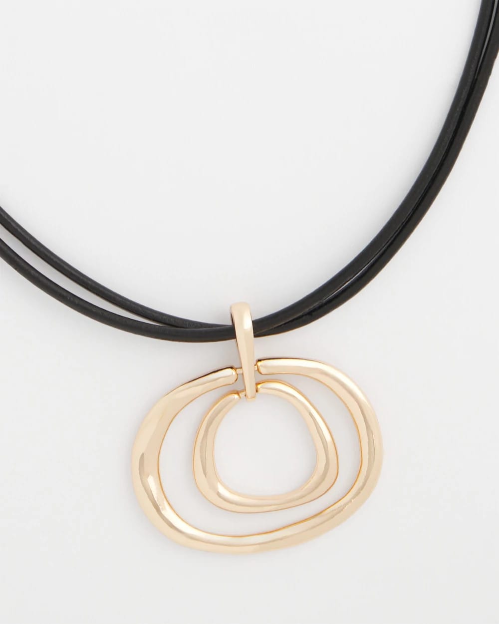 Chico's Gold Tone Rings Pendant Necklace