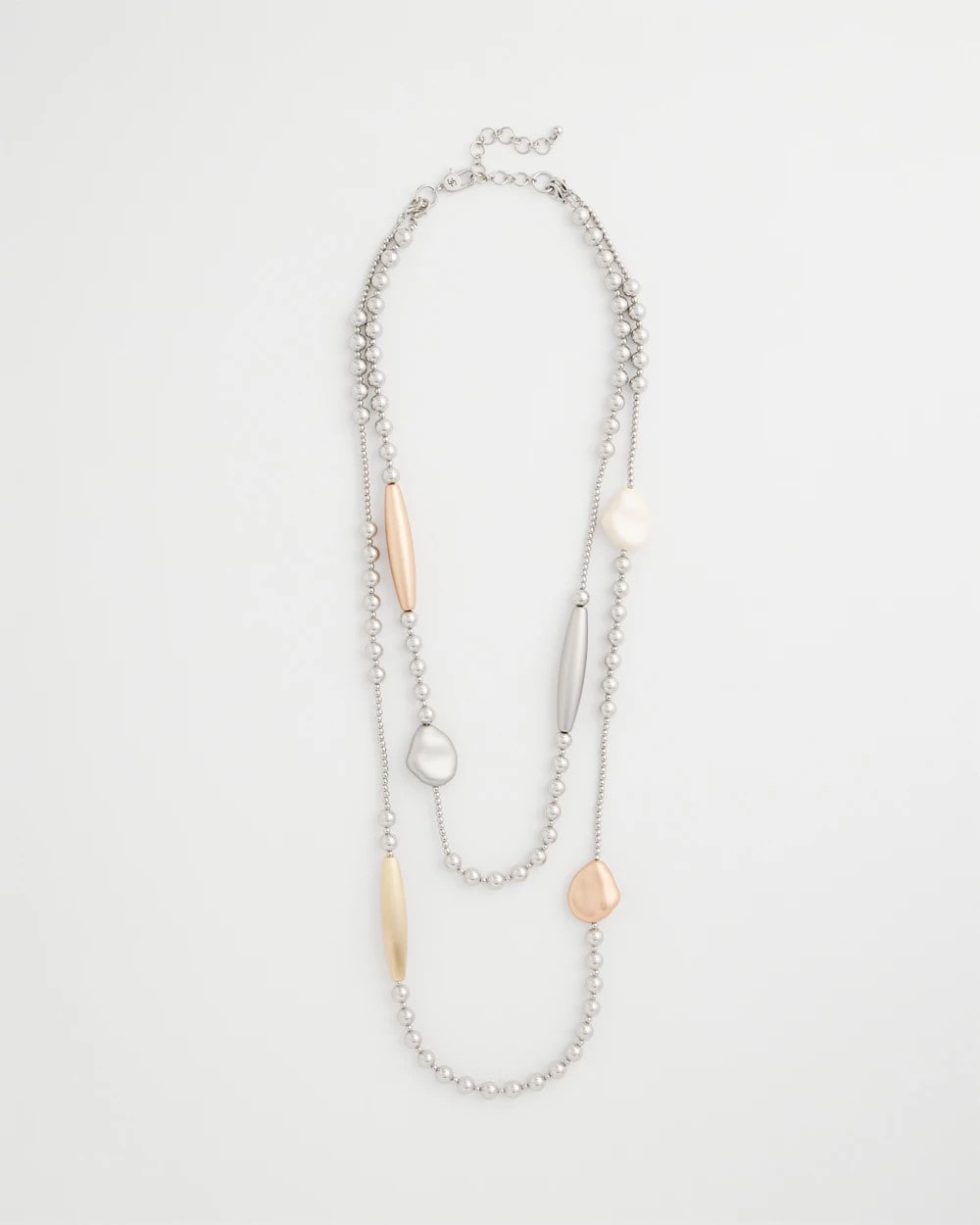 Chico's Copper and Silver Double Strand Necklace