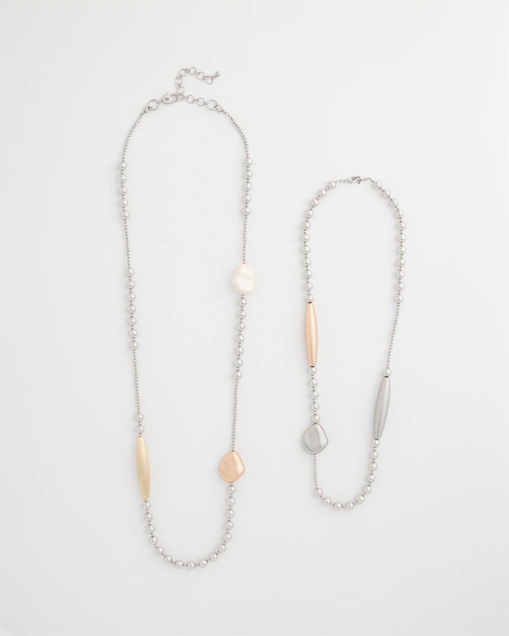Chico's Copper and Silver Double Strand Necklace