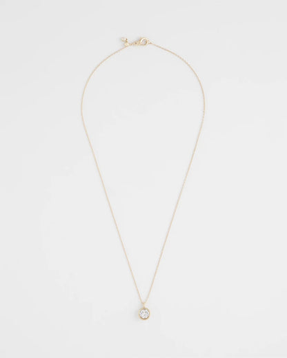Chico's Bezel Set Pendant Goldtone Necklace