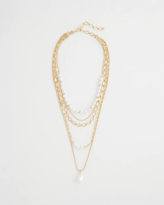 Chico's Convertible Pearl Multistrand Necklace