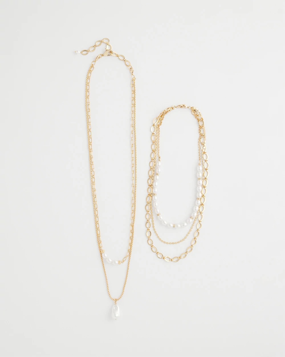 Chico's Convertible Pearl Multistrand Necklace