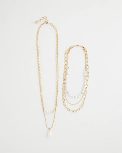Chico's Convertible Pearl Multistrand Necklace
