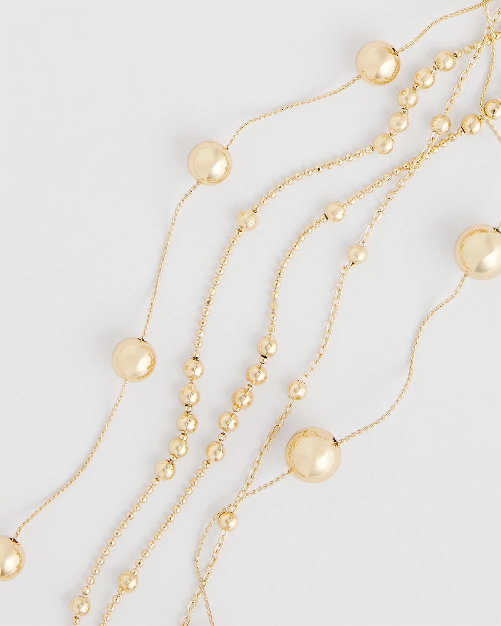 Chico's Multistrand Beaded Goldtone Necklace