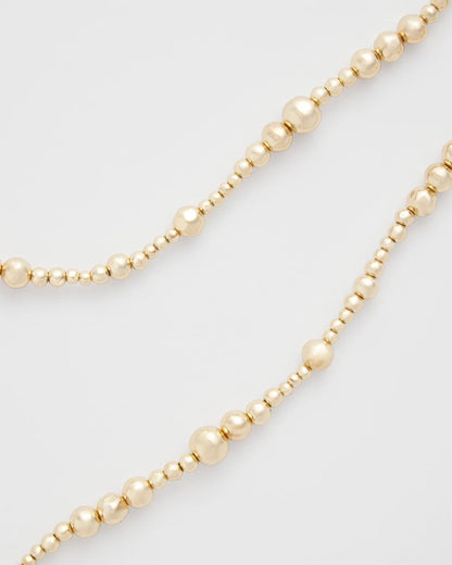 Chico's Goldtone Long Beaded Necklace
