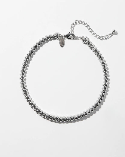 Chico's Silver Tone Twist Collar Necklace