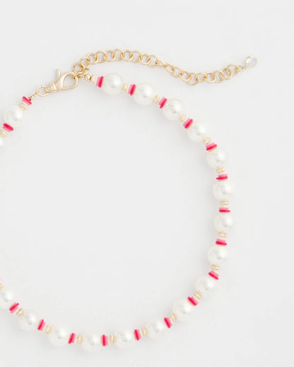 Chico's Short Pearl Pink Necklace
