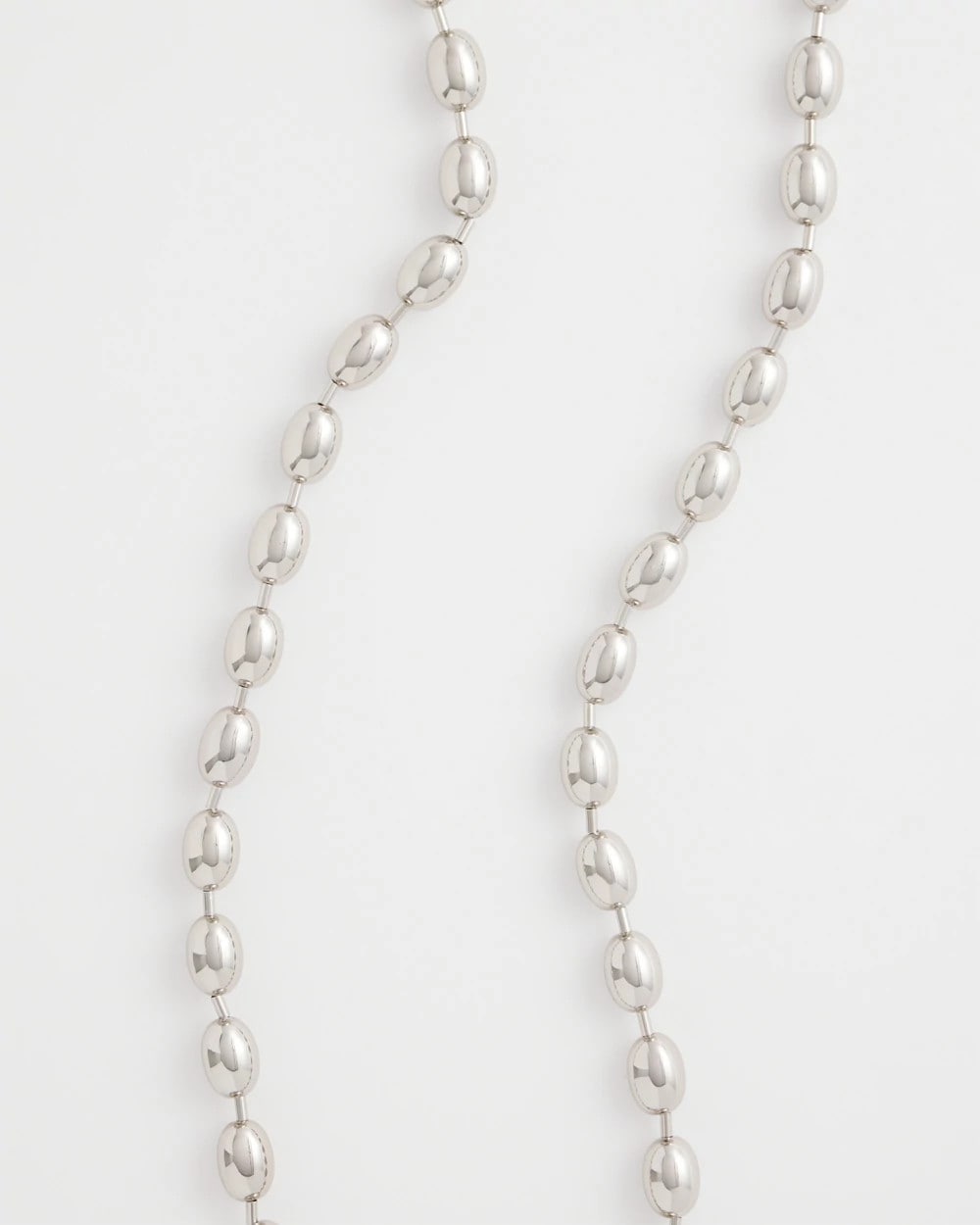 Chico's Silver Bead Long Single Strand Necklace