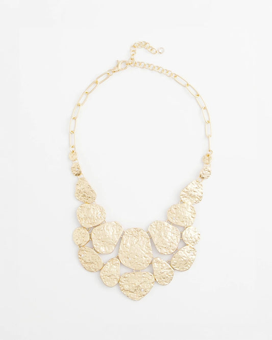 Chico's Molten Goldtone Bib Necklace