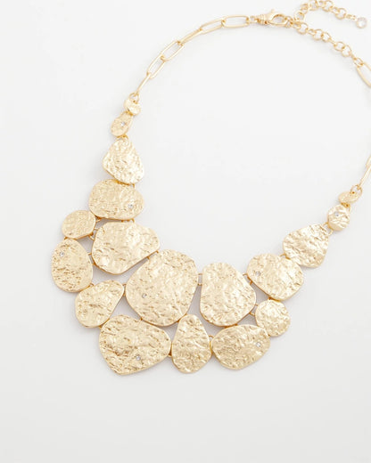 Chico's Molten Goldtone Bib Necklace