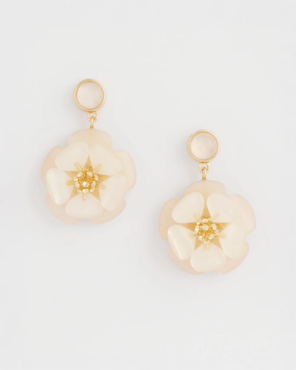 Chico's Neutral Flower Drop Earrings
