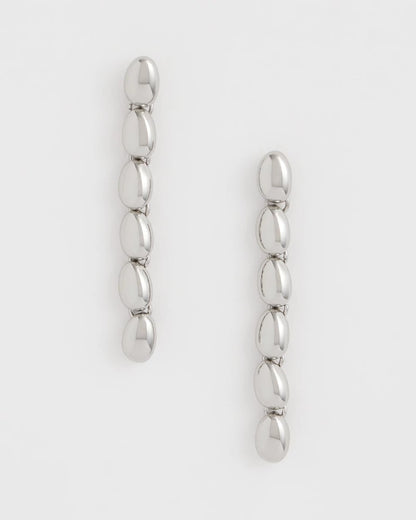 Chico's Silver Linear Bead Earrings