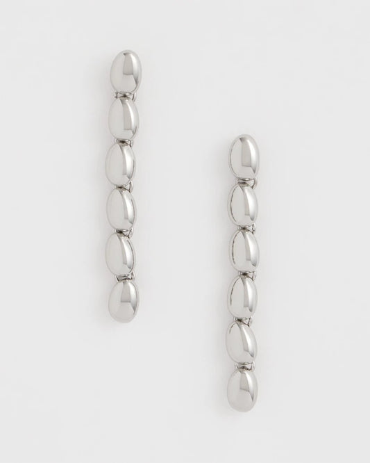 Chico's Silver Linear Bead Earrings