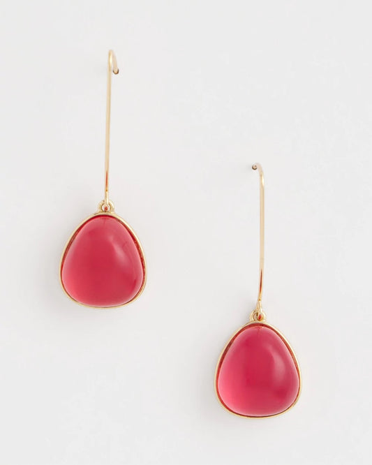 Chico's Pink Teardrop Threader Earrings