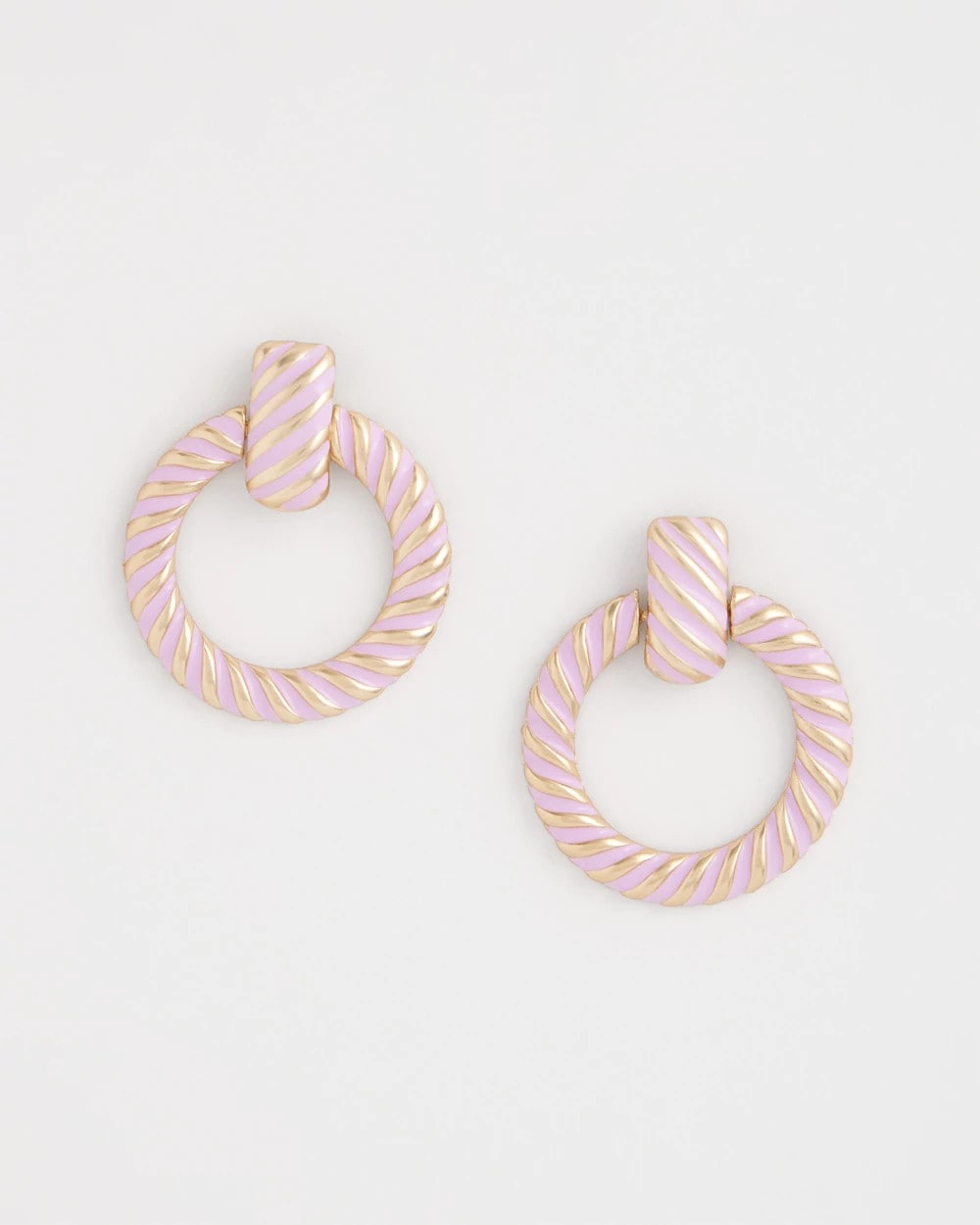Chico's Pink Twist Drop Hoop Earrings