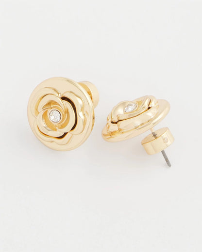 Chico's Lucky Coin Flower Stud Earrings