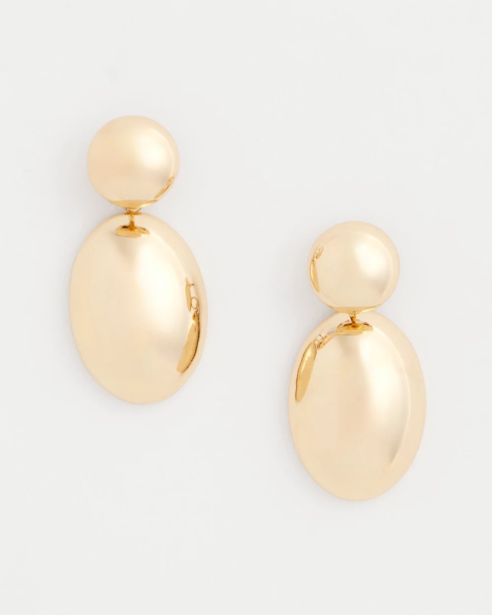 Chico's Gold Oval Drop Earrings